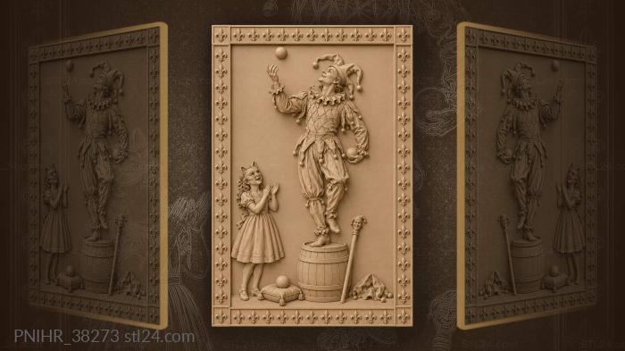 Juggler with girl and orbs 3d STL model