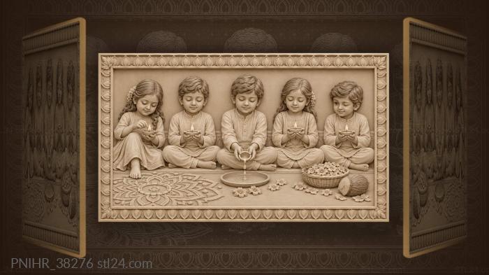 Children’s prayer with clay lamps 3d STL model