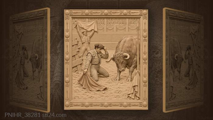 Matador bullfight dramatic moment arena 3d STL model