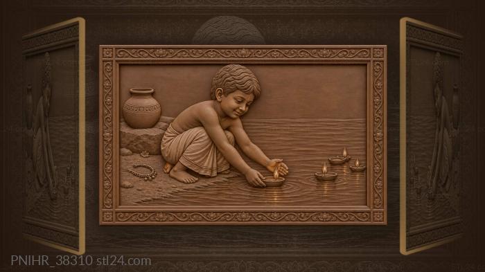 Boy launches diya river offering hope 3d STL model