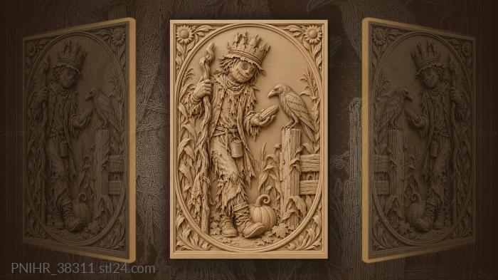 Scarecrow king with raven companion 3d STL model