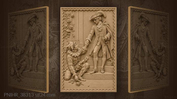 Noble assisting harlequin with card 3d STL model