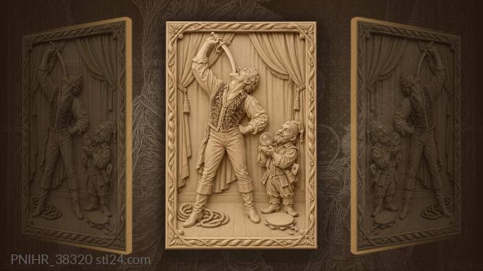 Sword swallower with a gnome and glass orb 3d STL model