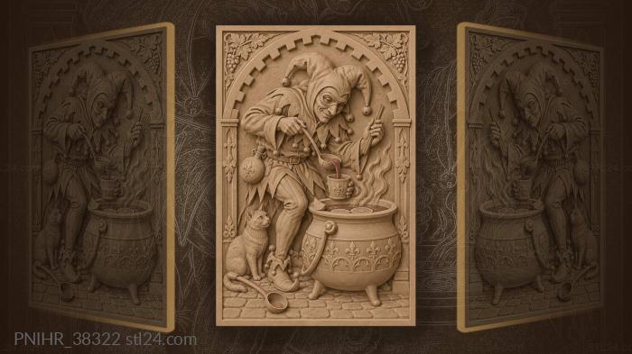 Jester ladling punch from a cauldron 3d STL model