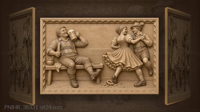 Farmer raising his stein at polka 3d STL model