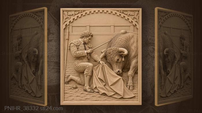 Matador bullfight silent prayer rose 3d STL model