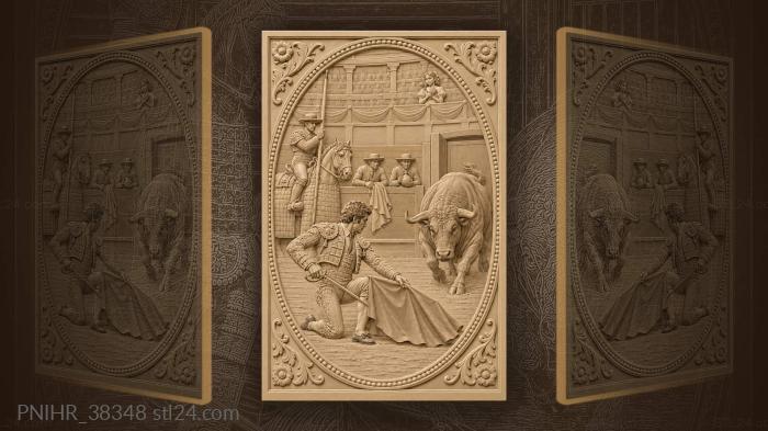 Bullfight sunset dramatic arena scene 3d STL model