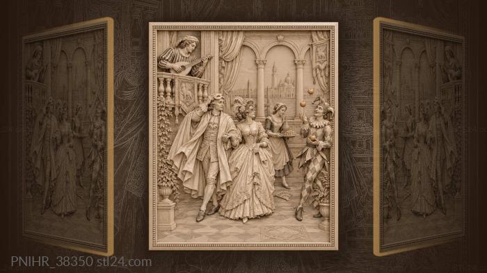 Carnival dance harlequin music romance 3d STL model
