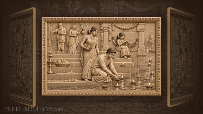 Diwali night riverside lamp offering 3d STL model