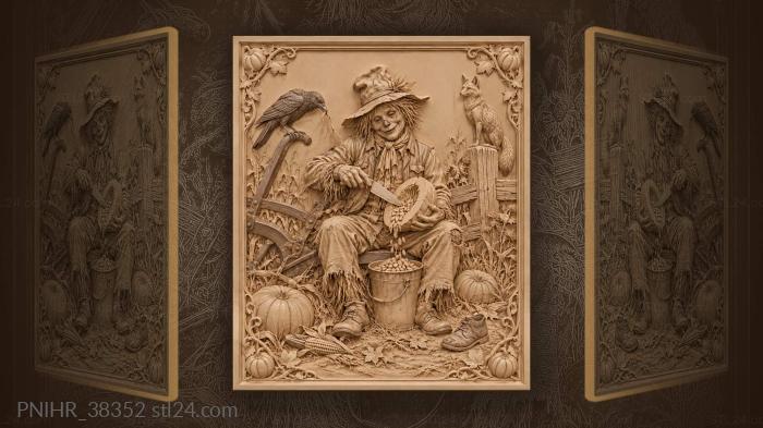 Halloween farm scarecrow pumpkin harvest 3d STL model