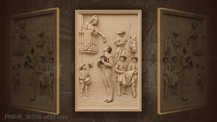 Matador bows to balcony flower 3d STL model