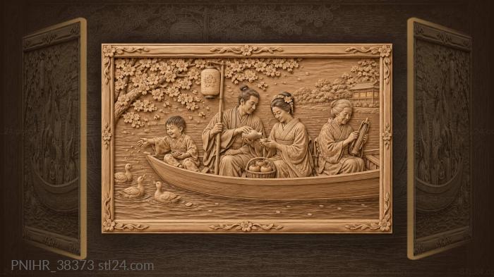 Evening cruise sake and lanterns 3d STL model