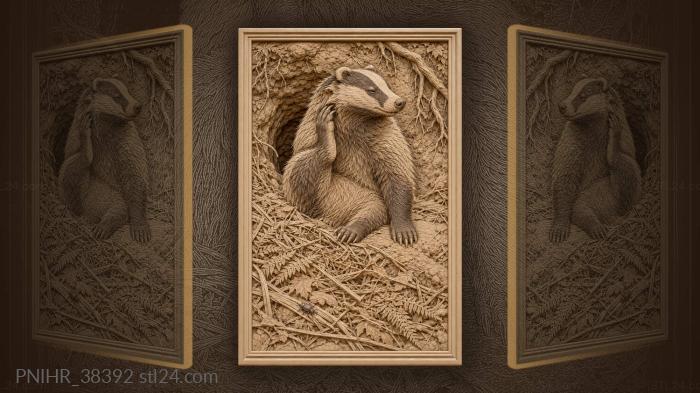 After clearing bedding badger grooms fur 3d STL model