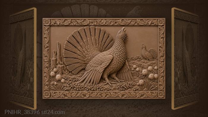 Capercaillie displaying in morning light 3d STL model