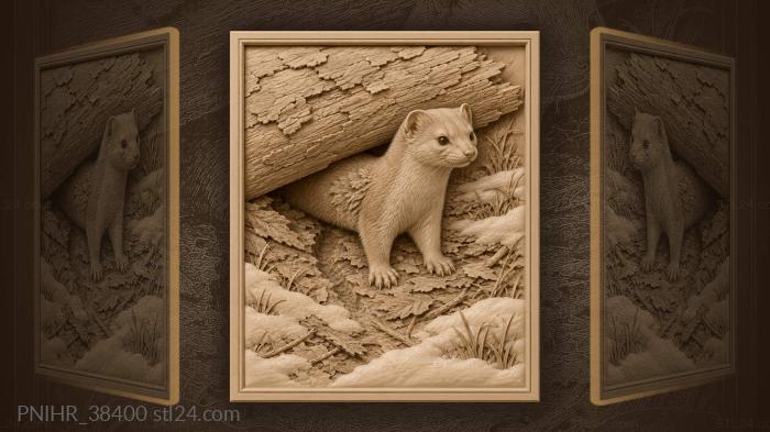 Stoat emerging from winter shelter 3d STL model