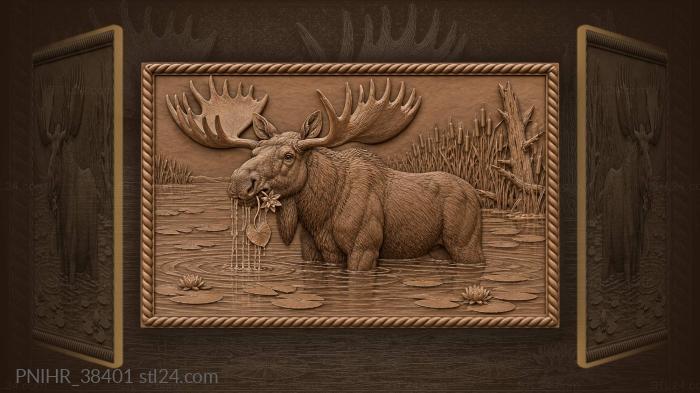 Water lily trails from moose muzzle 3d STL model