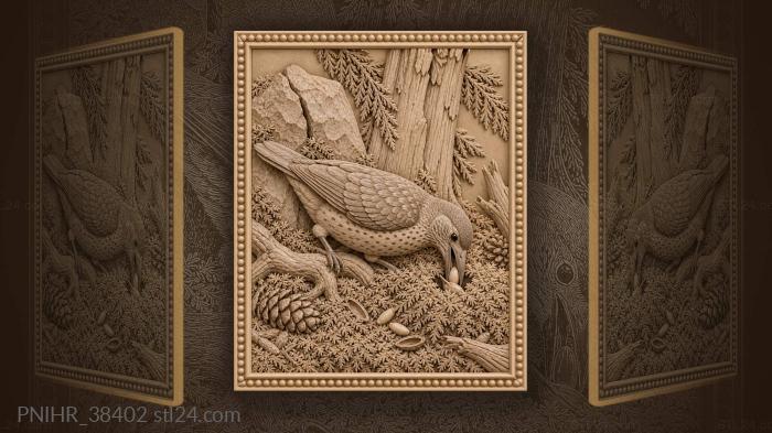 Nutcracker with pine nuts moss 3d STL model