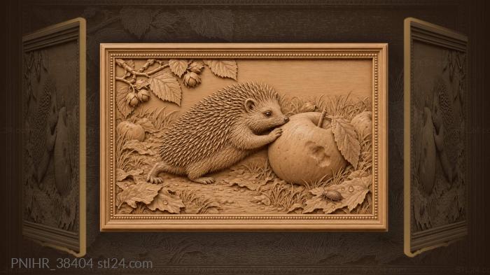 Through leaves hedgehog rolls bruised apple 3d STL model