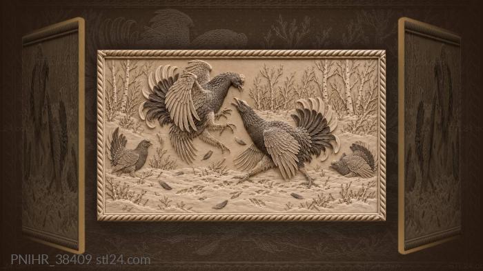 Feathers fly over a trampled lek 3d STL model