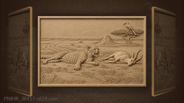 Hornbill watches the winded cheetah 3d STL model