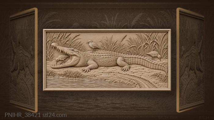 Crocodile hosts sandbar tooth cleaners 3d STL model
