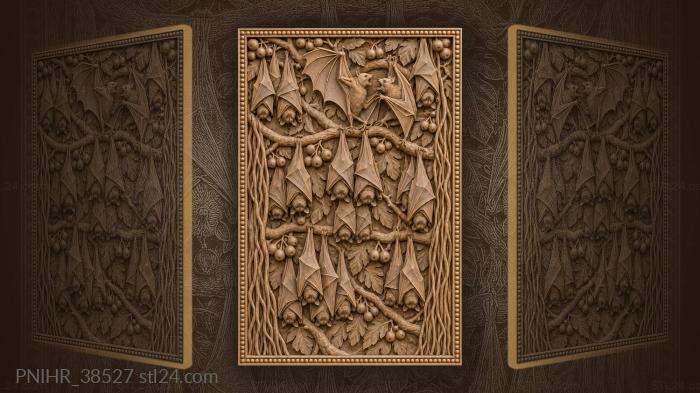 Fig tree with playful bats 3d STL model