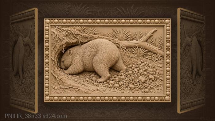 Wombat digging its earthy home 3d STL model