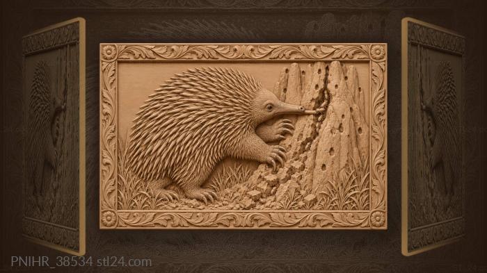 Digging echidna breaks into termite galleries 3d STL model