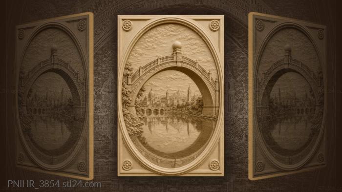 City bridge with distant skyline 3d STL model