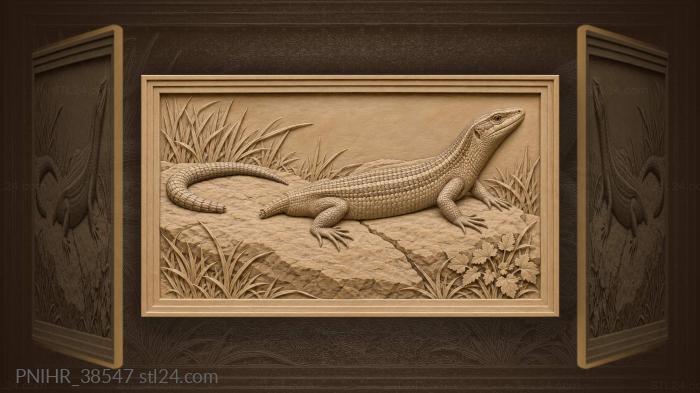 Skink basks beside its shed tail 3d STL model