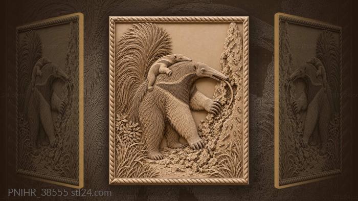 Giant anteater and termite mound 3d STL model