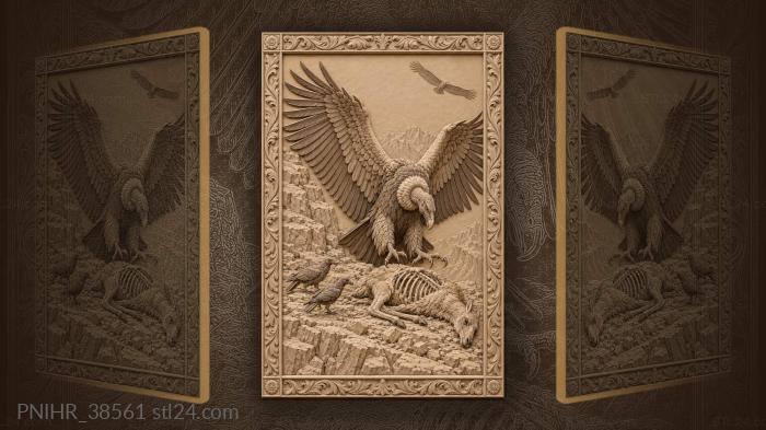 Giant condor scatters lesser scavengers 3d STL model