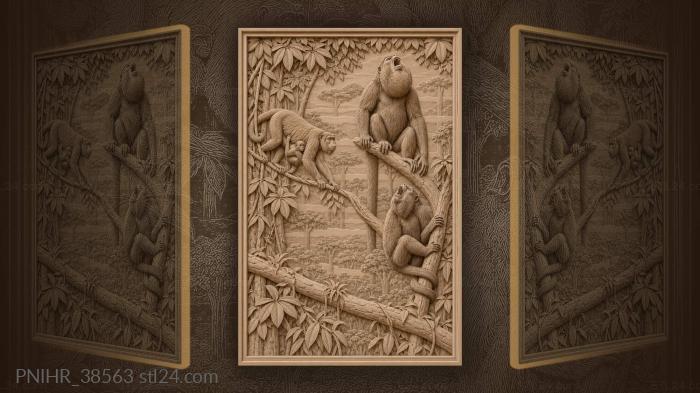 Howler monkeys dawn chorus jungle 3d STL model