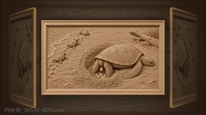 Sand heaps crescent behind the shell 3d STL model