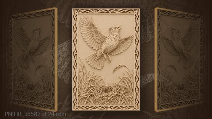 Songbird sings while the wind bends stalks 3d STL model