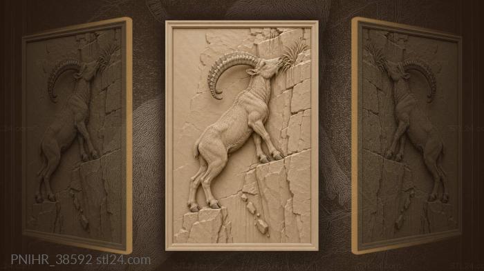 Mountain ibex reaching for grass 3d STL model