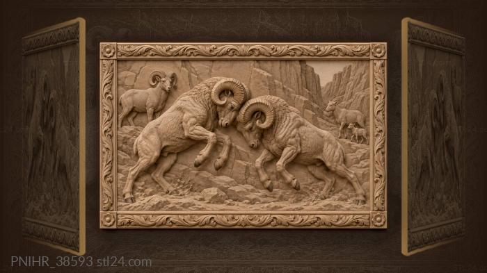 One ram twists sideways other holds 3d STL model