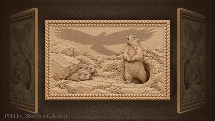 Marmot whistle eagle shadow alpine turf 3d STL model