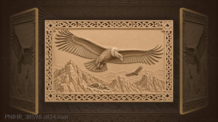Condor rides thermals over the rocky crest 3d STL model