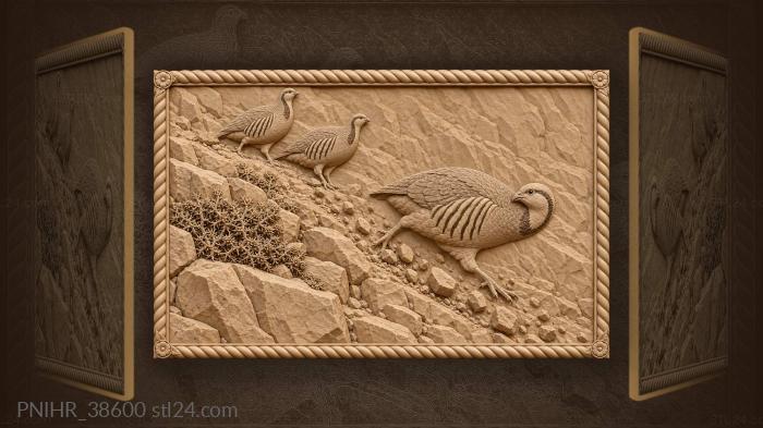 Stones slide away beneath the bird 3d STL model