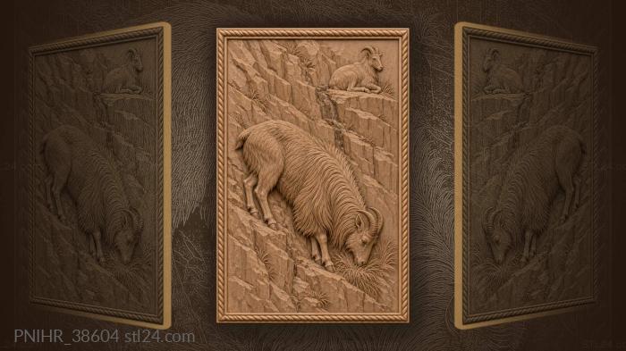 Resting tahr watches companion feed below 3d STL model