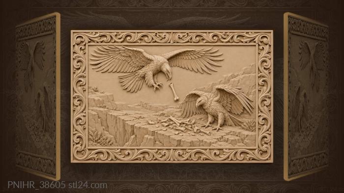 Bearded vulture dropping bone to gully 3d STL model