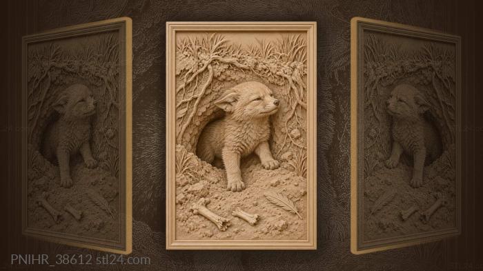 Hindquarters still inside the cub hole 3d STL model