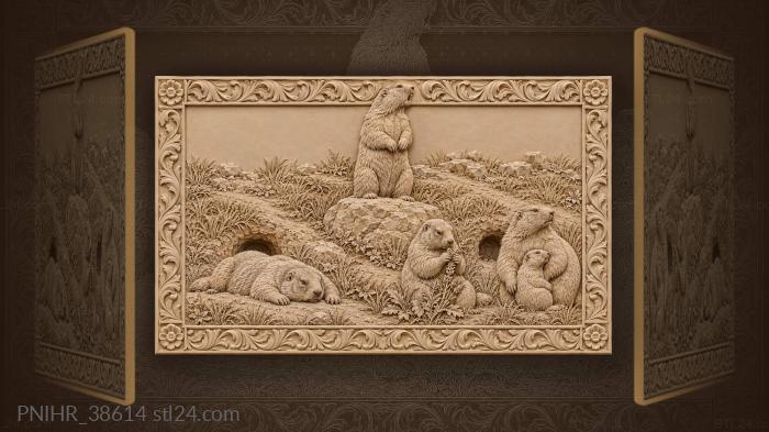 Marmot watch over evening steppe 3d STL model