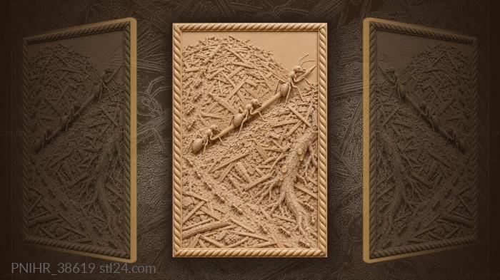 Ants carrying pine needle teamwork 3d STL model