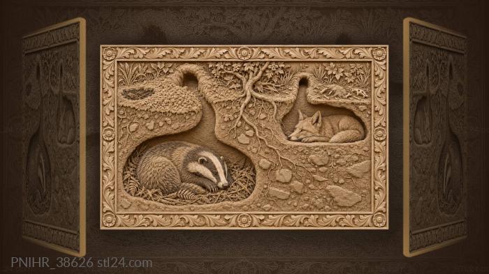 Two entrances cut through the bank 3d STL model