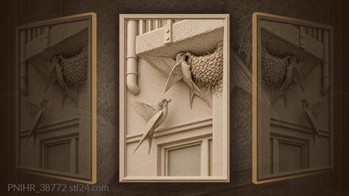Swallow nest under apartment balcony 3d STL model