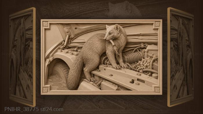 Marten under the car bonnet 3d STL model