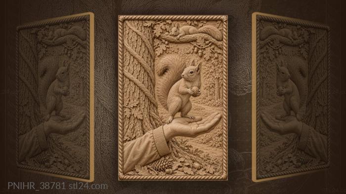Arched tail balances the upright squirrel 3d STL model