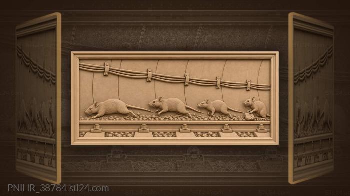 Lagging rat pauses over dropped crust 3d STL model